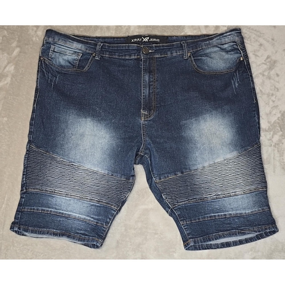 Xray Shorts Men's 48 Blue Streetwear Steampunk Grunge Ribbed Accent Urban Outfit